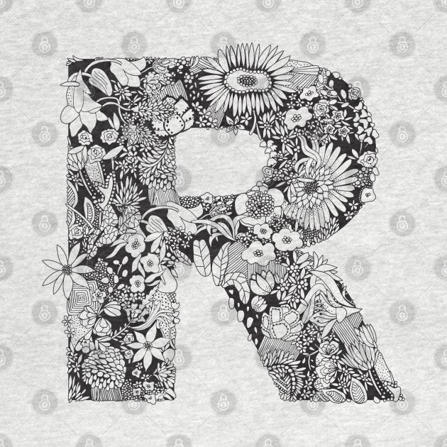 Floral Letter R by HayleyLaurenDesign